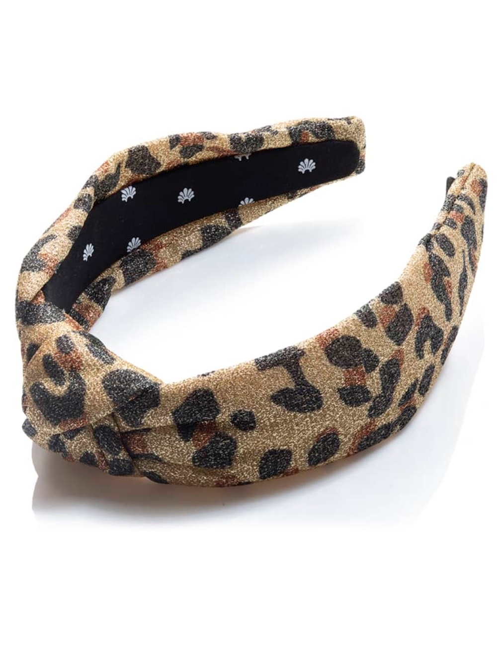 LELE SADOUGHI Metallic Leopard Print Knotted Headband